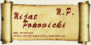 Mijat Popovicki vizit kartica